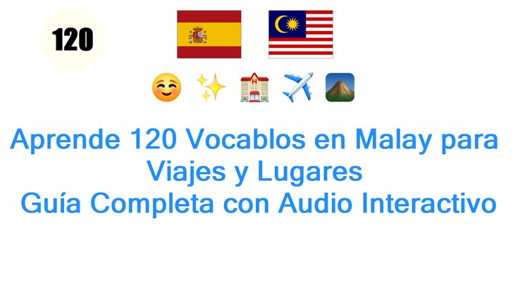 Aprende 120 Vocablos en Malay para Viajes y Lugares: Guía Completa con Audio Interactivo